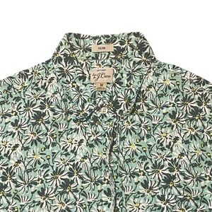 J.Crew Mens Slim Fit 100% Linen Daisy Floral Short Sleeve Button Down Shirt M
